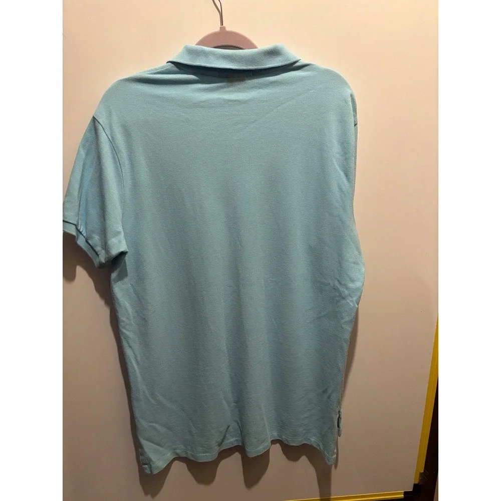 Polo‎ By Ralph Lauren Mens Size Large Collared Blue Short Sleeve Polo Pink Pony